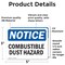 Signmission Combustible Dust Hazard OSHA Notice Sign, Vinyl Decal, 5in W x 3.5in L, 2PK OS-2PACK-NS-D-35-L-10721 - alternate 6